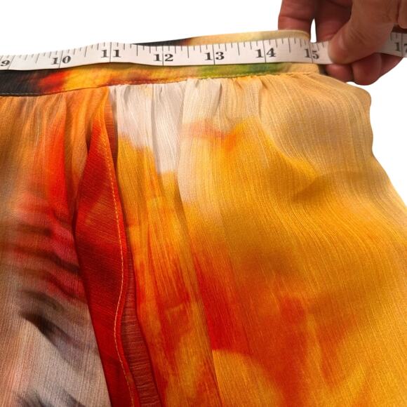 Alice + Olivia Floral Fairy Print Leah Faux Wrap Chiffon Maxi Skirt, size 8 - Picture 4 of 8